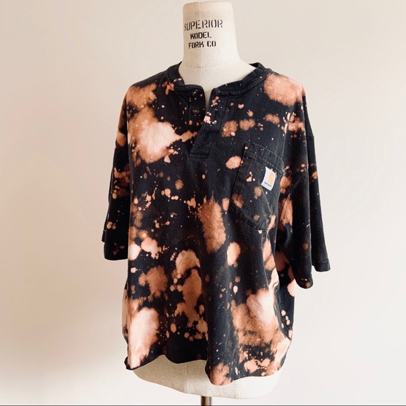 Carhartt Tops - Carhartt Custom Bleach Dye Crop oversized T Shirt